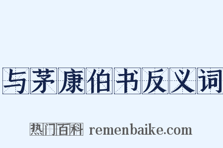 与茅康伯书反义词是什么意思的图片